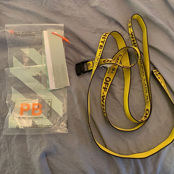 Off white mini industrial logo belt
